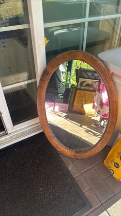 Vintage mirror w/oak frame