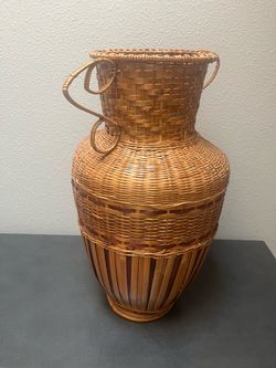 Woven Wicker Basket with Handles