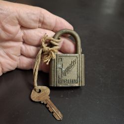 Vintage 1950's Collectible Slaymaker Rustless 2 1/2" Padlock With Original Key, Good Working Condition- Made In USA