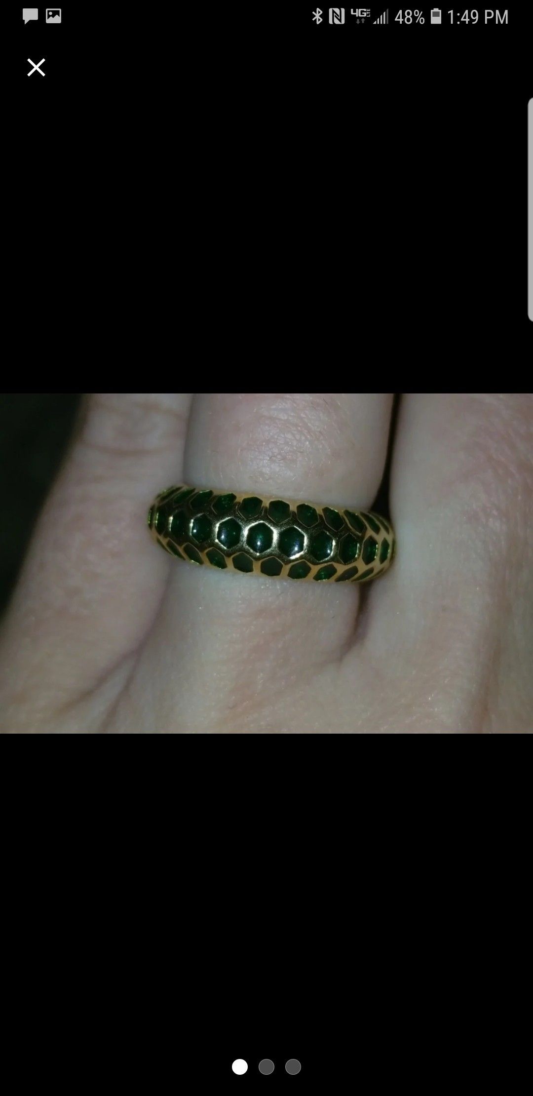 Sterling silver gold plated ring