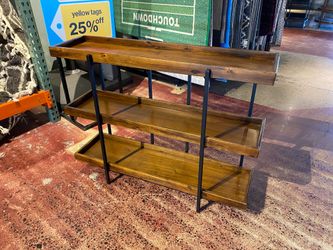 Rectangular Wood and Metal Three Tier Shelf
