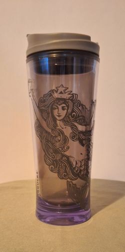Starbucks 16 Oz Mermaid 2009 Gray Travel Tumbler Split Tail