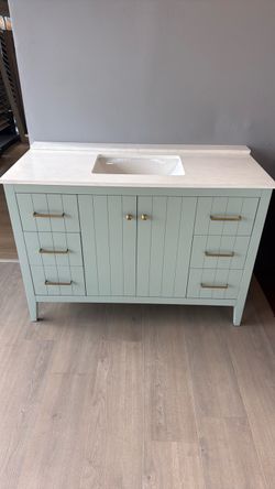 Mint green 48” vanity with top