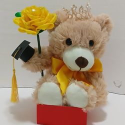 Grad Bear, With Eternal Rose, Crown, Birrete, Bow,