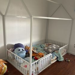 Twin bed frame and mattress