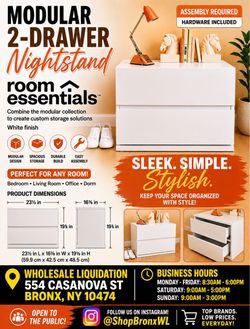 Room Essentials Modular 2-Drawer Nightstand White