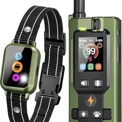 Dog Shock Collar with Remote Control - Upgraded 5 Training Modes with Step Counting & Light Dog Training Collar 3300FT IP67 Waterproof Rec