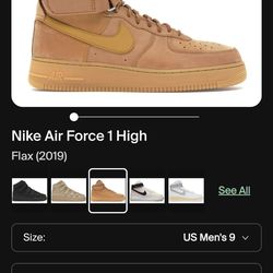 Nike Air Force 1 High
Flax (2019) Size 9