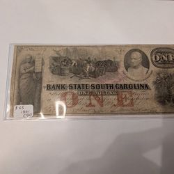 1861 South Carolina $1 Bill