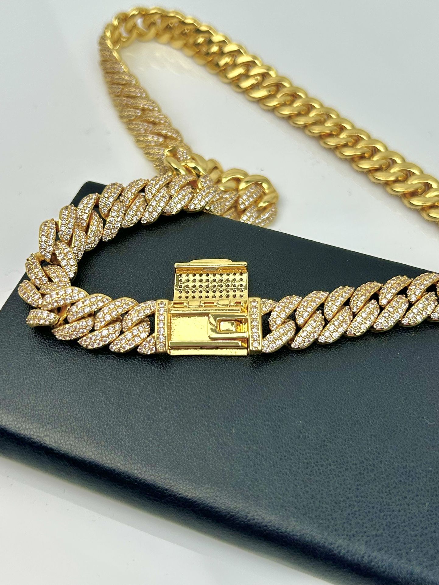 Iced Out Cuban Link Chain 18 Inch Chain