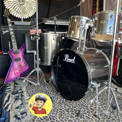 🔥 Chrome Pearl “FORUM” Drum Set MINT!