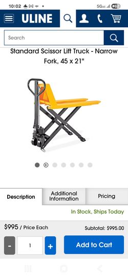 Uline Scissor Pallet Truck H-2507