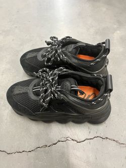 Versace triple black chain reaction sneakers