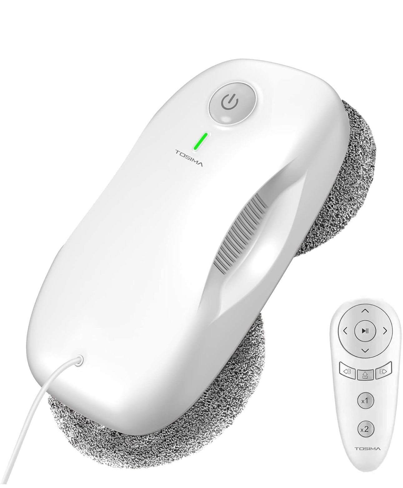 Tosima W2 Window Cleaner Robot, Automatic Cleaning with Intelligent Path Planning, 3800Pa Suction Power, Edge Detection Technology, Remote Control, Wh