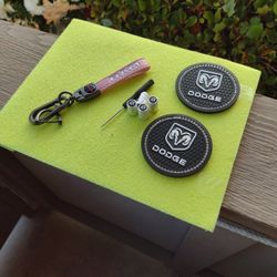 Dodge Keychain,2 Mat Holder Cup ,4 Valve $25