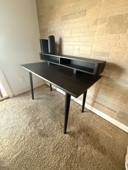 Wood desk painted black