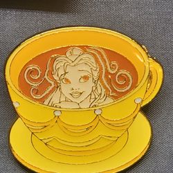 Disney Princess Belle Teacup Enamel Metal Pin Blind Box Series 
