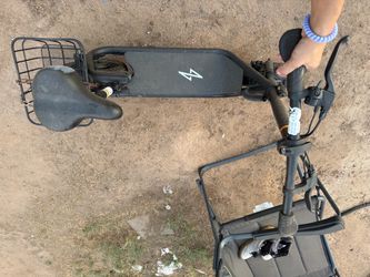 Electric Scooter with Seat and Front Basket