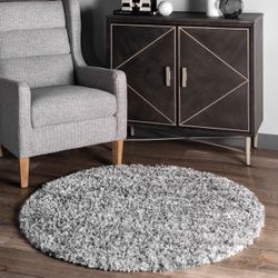 New Brooke Shag Tasseled Area Rug - 6 Round Shag Area Rug