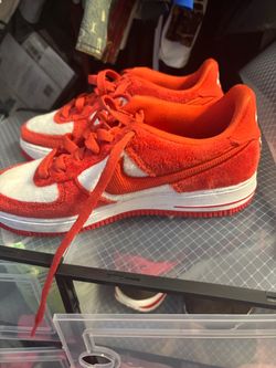 Nike Air Force 1 Low Red Terry Cloth Sneakers