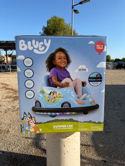 Bluey 6V Kids Bumper Car Ride-On Toy – Rechargeable
