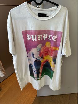Mens Purple graphic t shirt size L