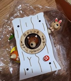 New Japan Animal Tree Bear Fox Rabbit Musical Melody Wind Up Music Box Totoro.