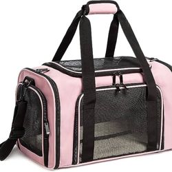 Collapsible Travel Puppy Carrier (Medium, Pink)