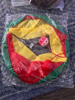 6 Colorful Collapsible Cat Tunnel with Toys