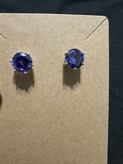 Amethyst/gold Tone Earrings
