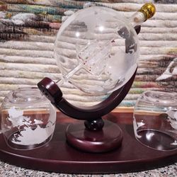 Ship In Globe Whiskey Decanter