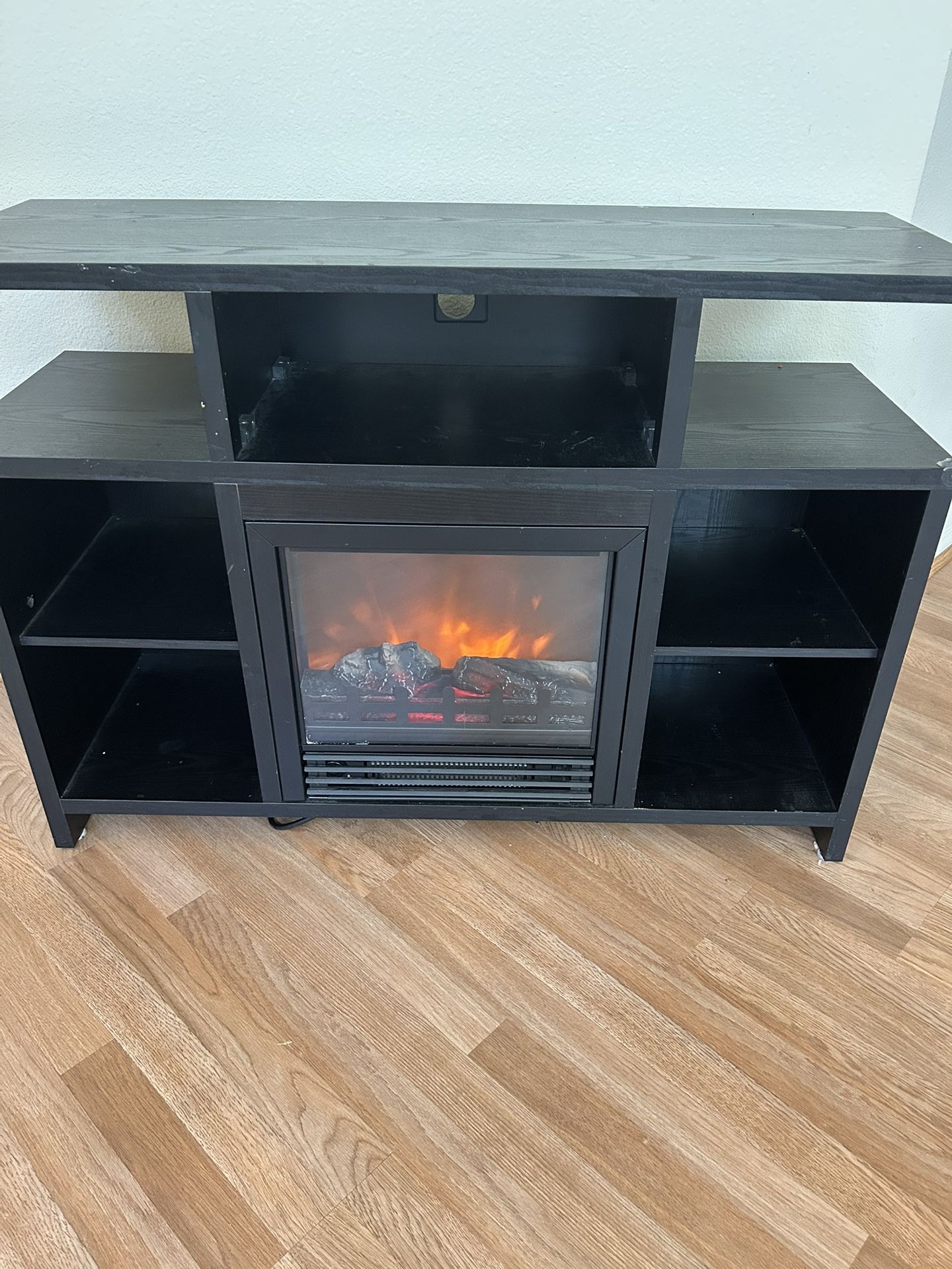 TV Stand / Bookshelf / Entryway Table with Electric Fireplace Heater