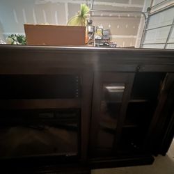 tv stand with media with electric furnace
