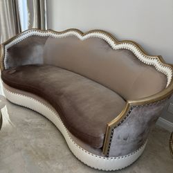 Beautiful Mocha Velvet Sofa 