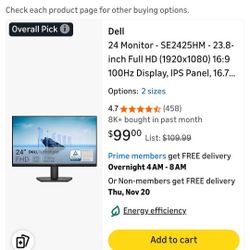 2  X.   Dell
 Inch Full HD24 