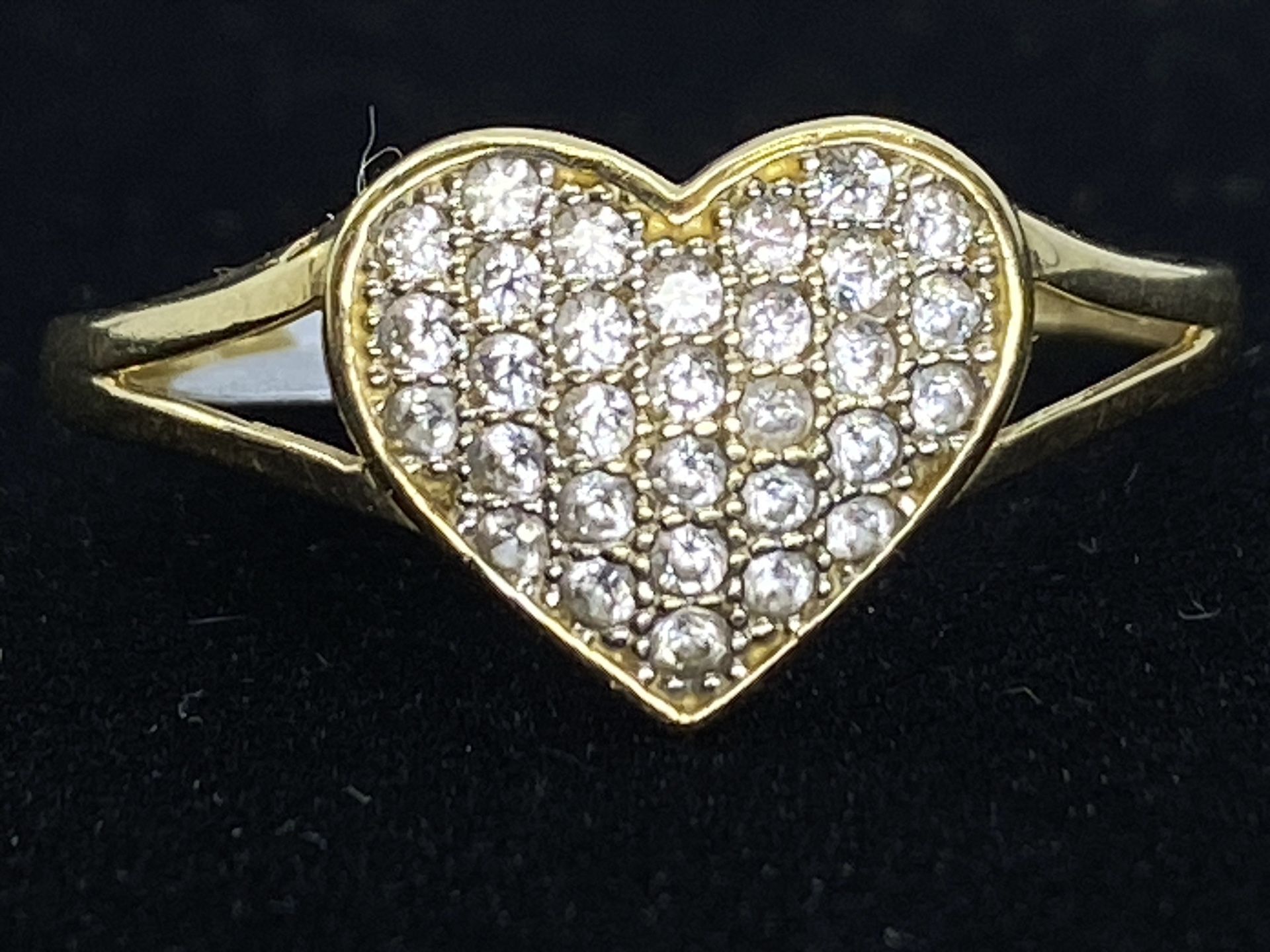 $275 Yellow Gold W Zirconia Heart Ring