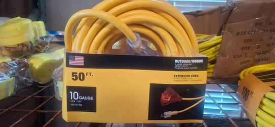 50ft 10 gauge 3 port extension cord with lighted ends