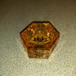 Vintage Amber Glass Salt  Dish