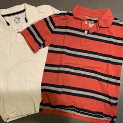 2 Boys Polo Style Shirts 100% Cotton