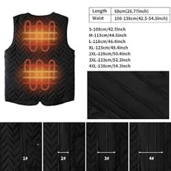 Heated Vest, USB Charging Electric Heated Jacket Lightweight vest for Women Men Outdoor Motorcycle Riding Hunting