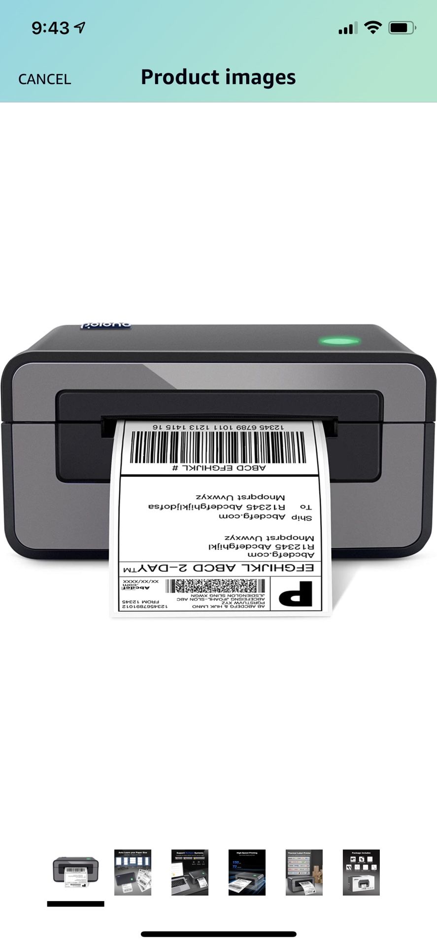 POLONO Thermal Label Printer, PL60 4x6 Label Printer for Shipping Packages, Thermal Label Maker, Compatible with Amazon, Ebay, Etsy, Shopify, FedEx, U