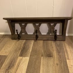 Wall Shelf With Hooks