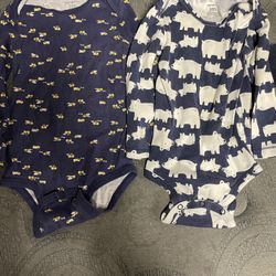  Two Long sleeve onesie Size 24 Months 