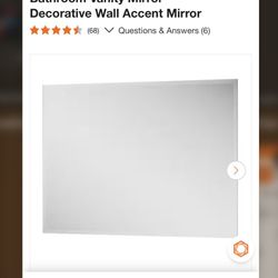 Frameless Wall Mount Mirror