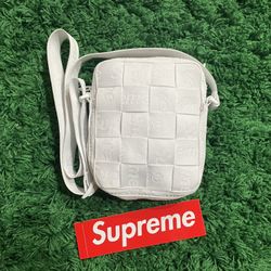 Supreme Shoulder Bag Woven White SS23 