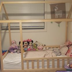 Montessori House Bed With Rails Twin 
