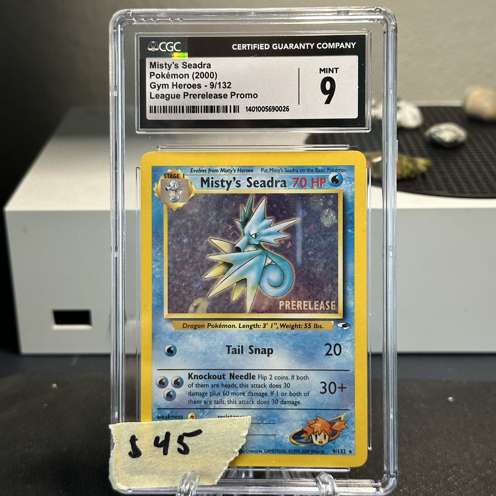 Pokemon Cards Misty's Seadra PRERELEASE HOLO 9/132 CGC 9