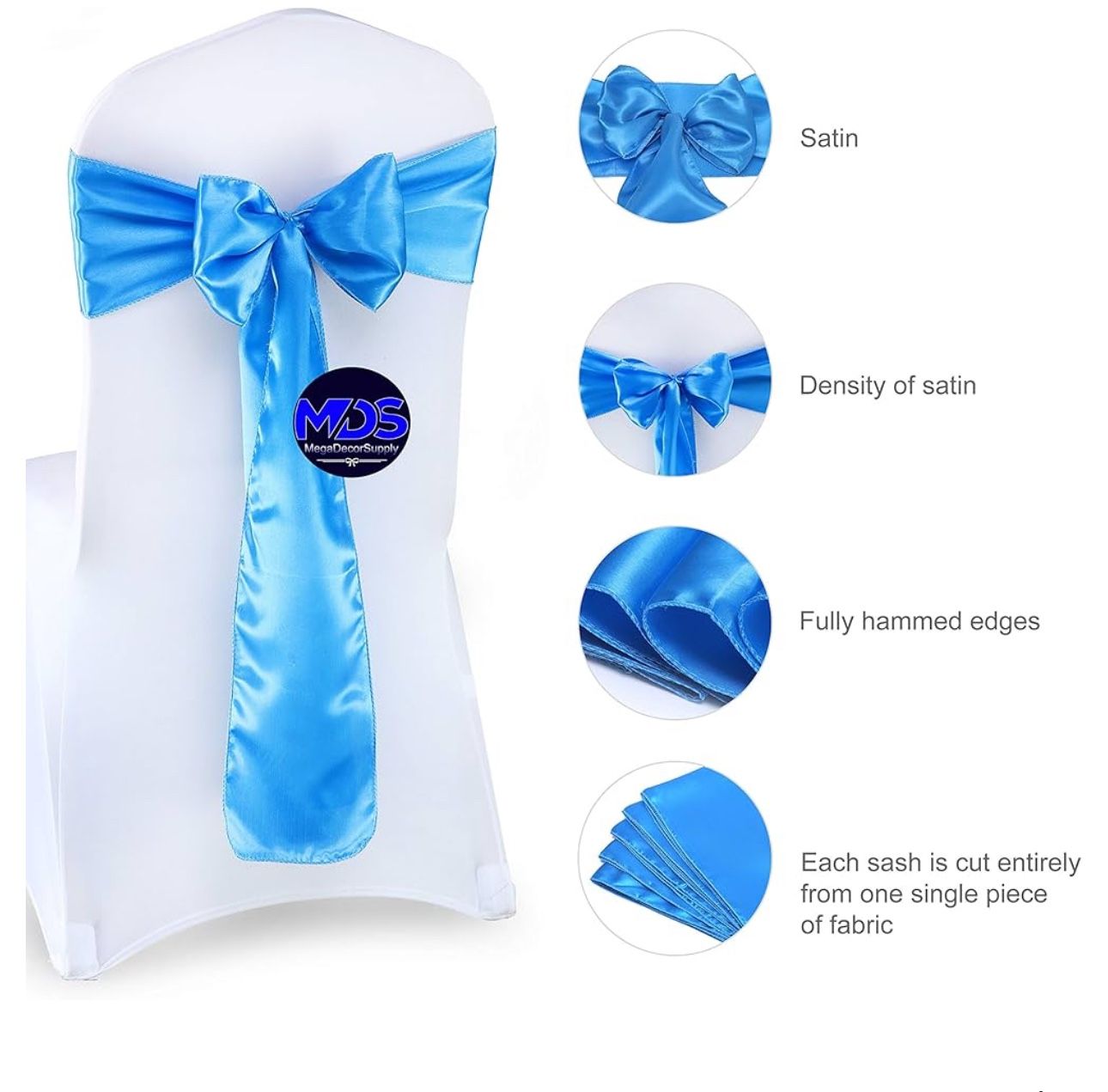 Satin Chair Sashes Dining Chair Bows Tie Backs