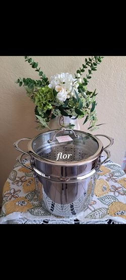 OLLA DE 8 QT CLÁSICA DE ACERO INOXIDABLE CON BAPORERA PRINCESS HOUSE 🌷 ⚘️