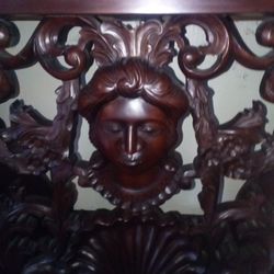 Mid Century Entry Table Solid Mahogany